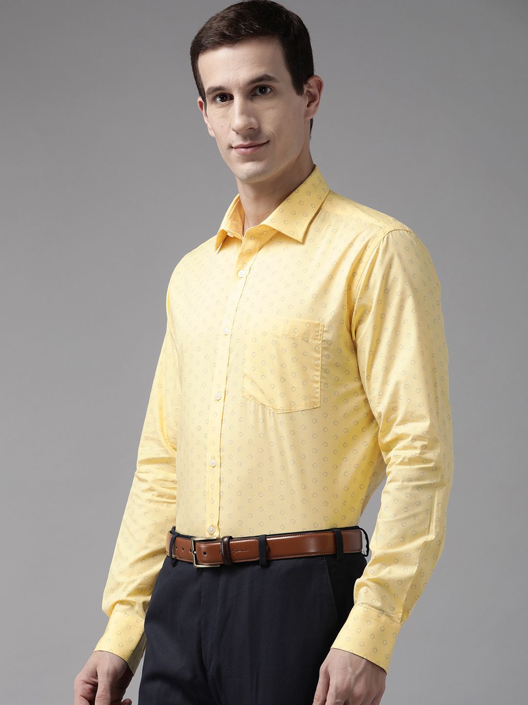 Park Avenue Slim Fit Printed Pure Cotton Formal Shirt