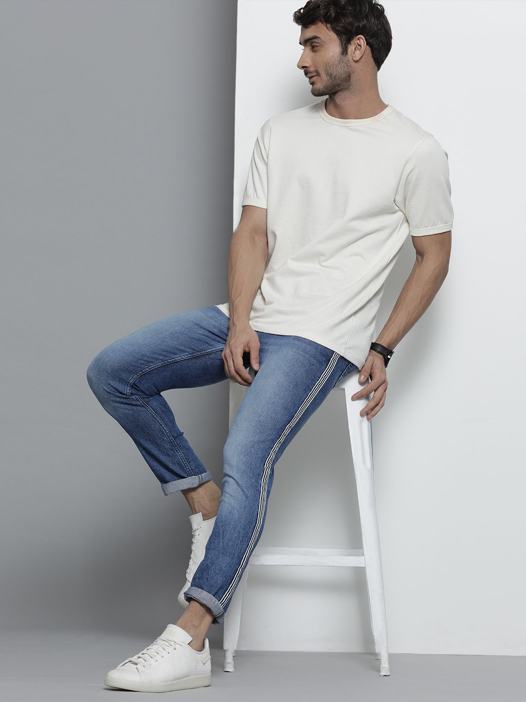 The Indian Garage Co Men Blue Slim Fit Stretchable Jeans