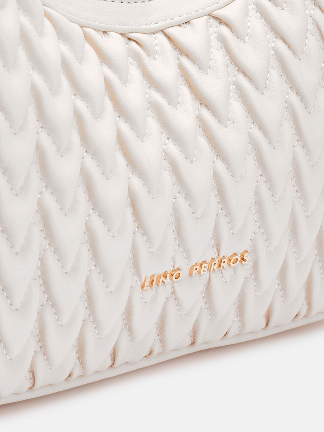 Lino Perros Structured Shoulder Bag with Quilted Detail