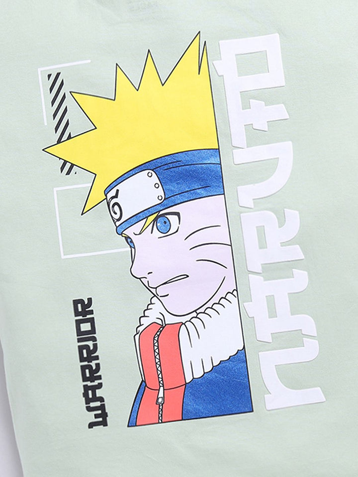 Happy Faces Boys Naruto Print Pure Cotton T-shirt