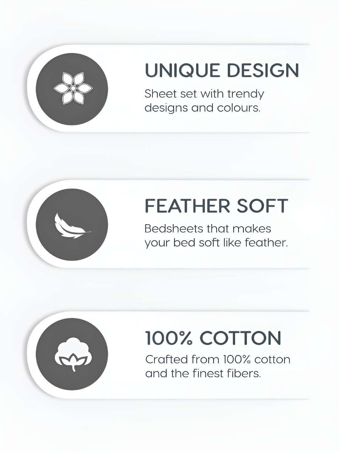TRIDENT Adam Soft Comfort Flat 210TC King Cotton Bedsheet Set