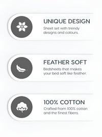 TRIDENT Adam Soft Comfort Flat 210TC King Cotton Bedsheet Set