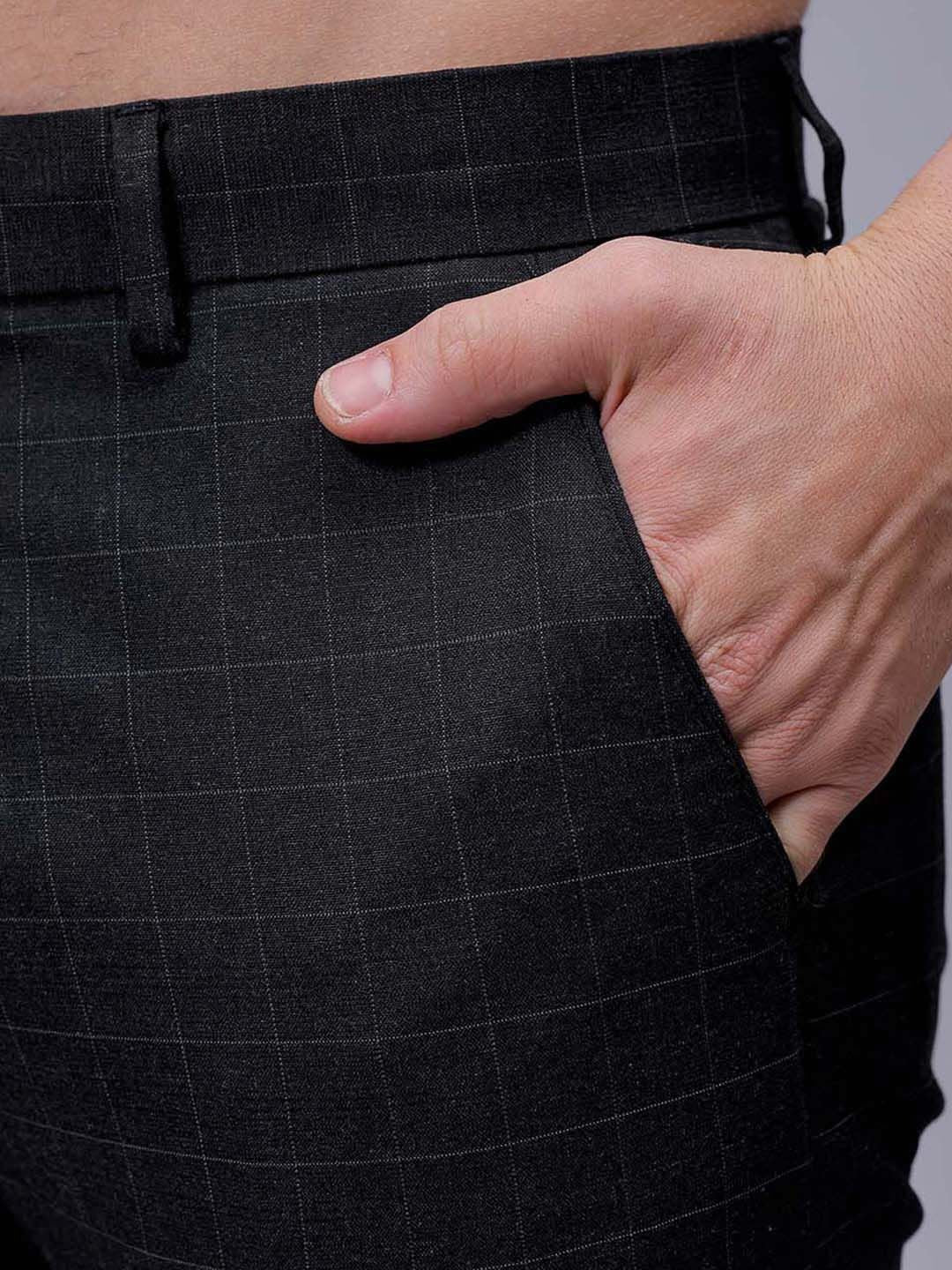 The Indian Garage Co. X Luxe Men Checked Slim Fit Trousers