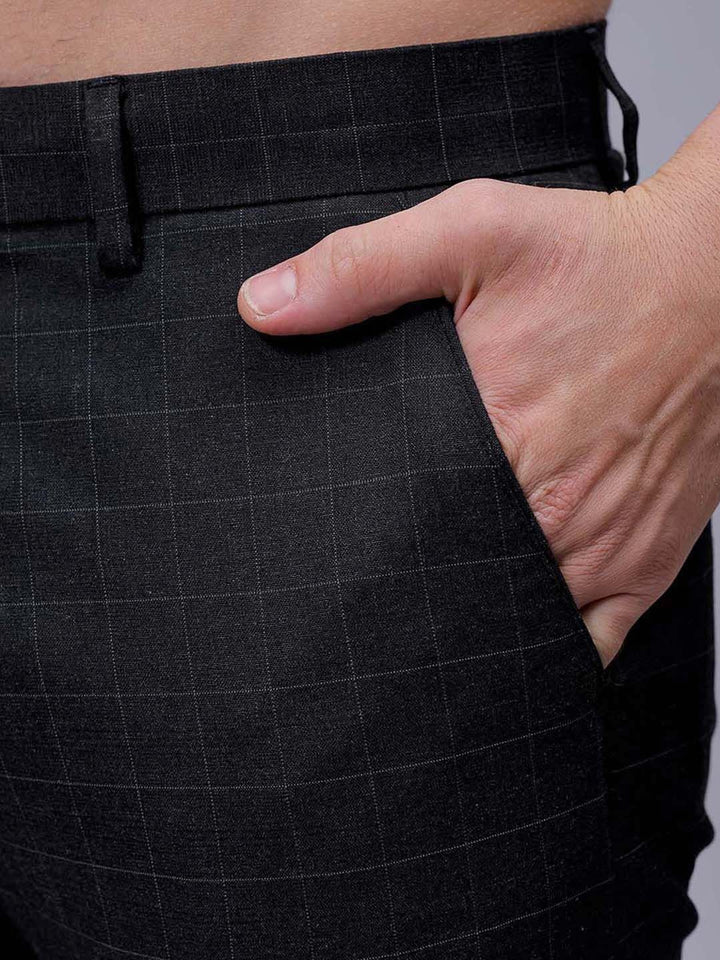 The Indian Garage Co. X Luxe Men Checked Slim Fit Trousers