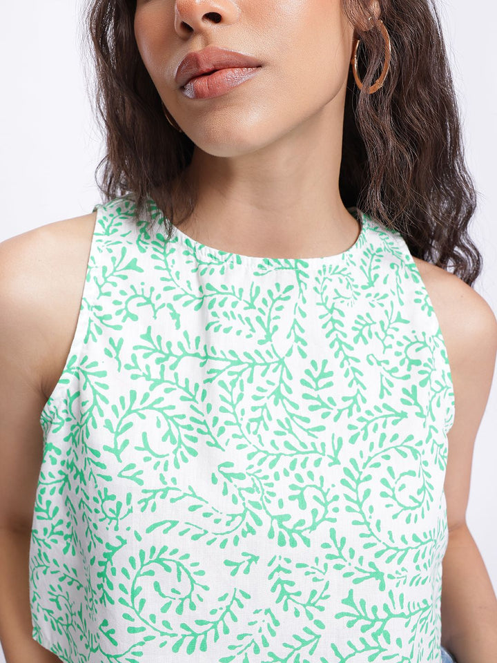 DressBerry Indie Florals A-Line Crop Top