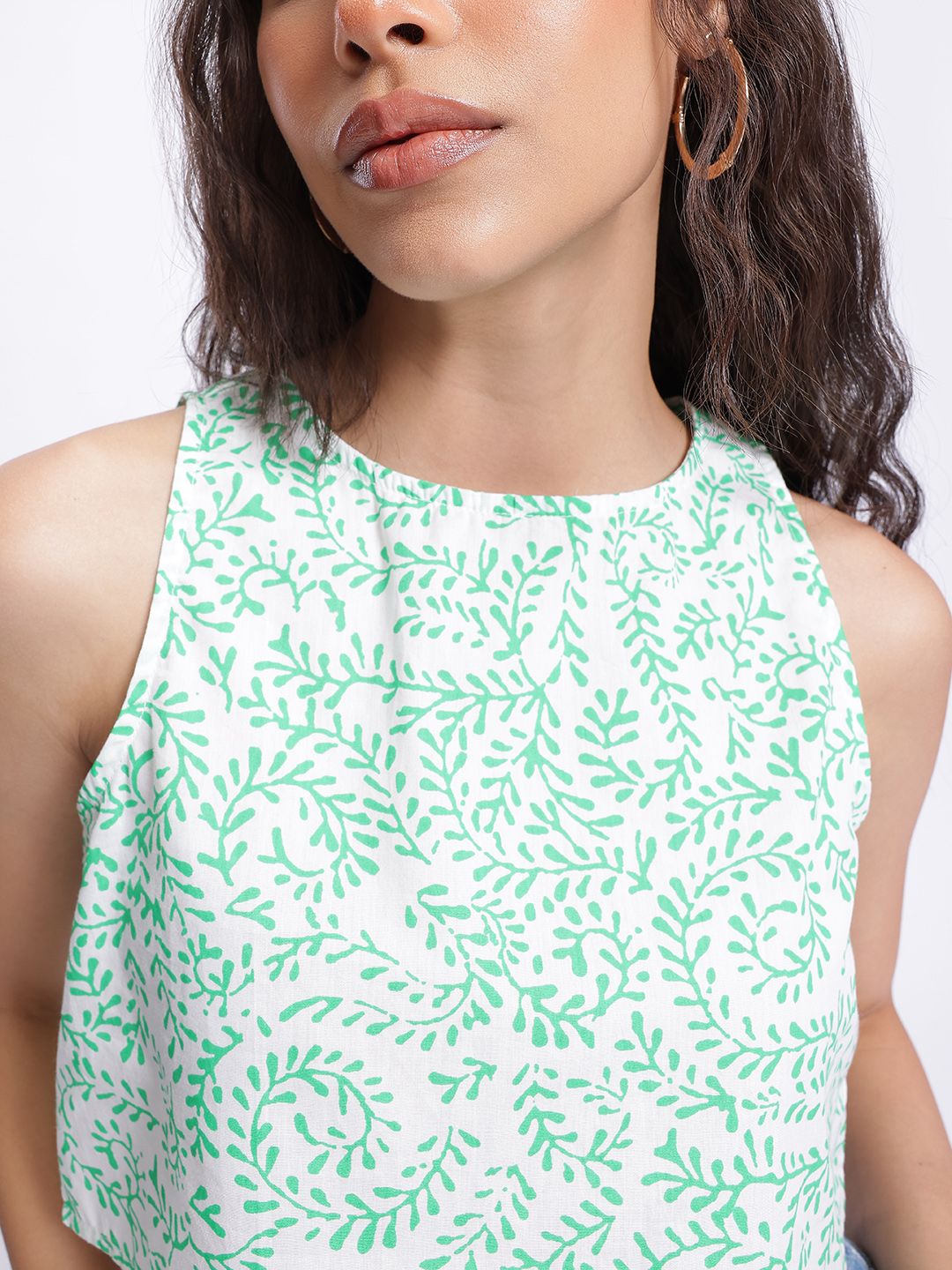 DressBerry Indie Florals A-Line Crop Top