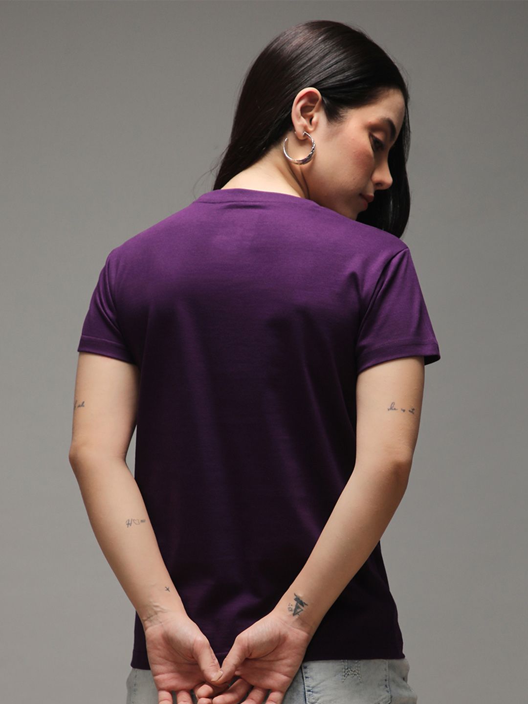 DILLINGER Women Regular Fit Crew Neck Varsity Puff Print Tshirt