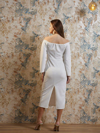 Athena Off-Shoulder Hiasan Sarung Midi
