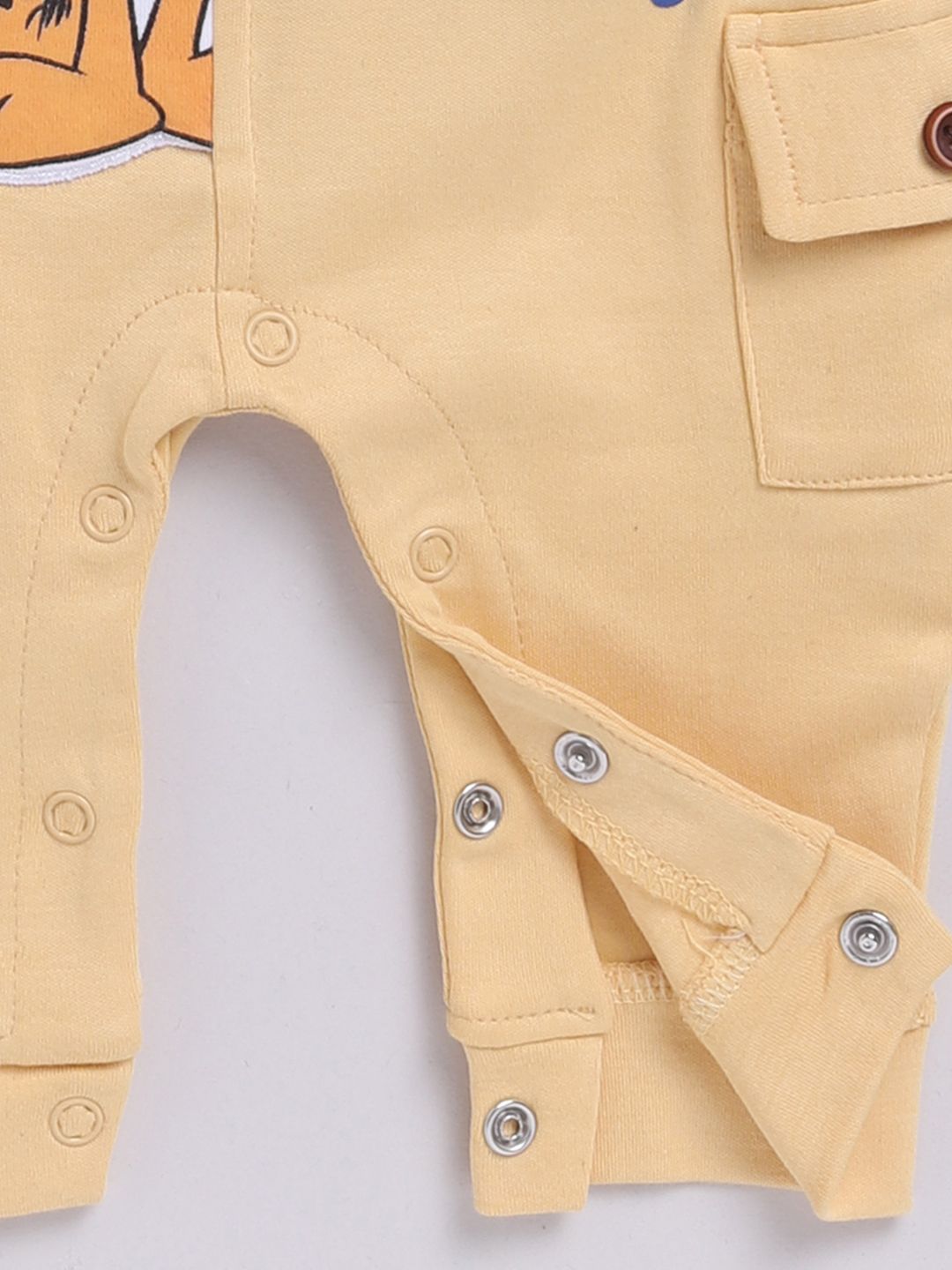 Moms Love Infants Boys Pure Cotton Applique Detail Dungaree With Striped T-Shirt