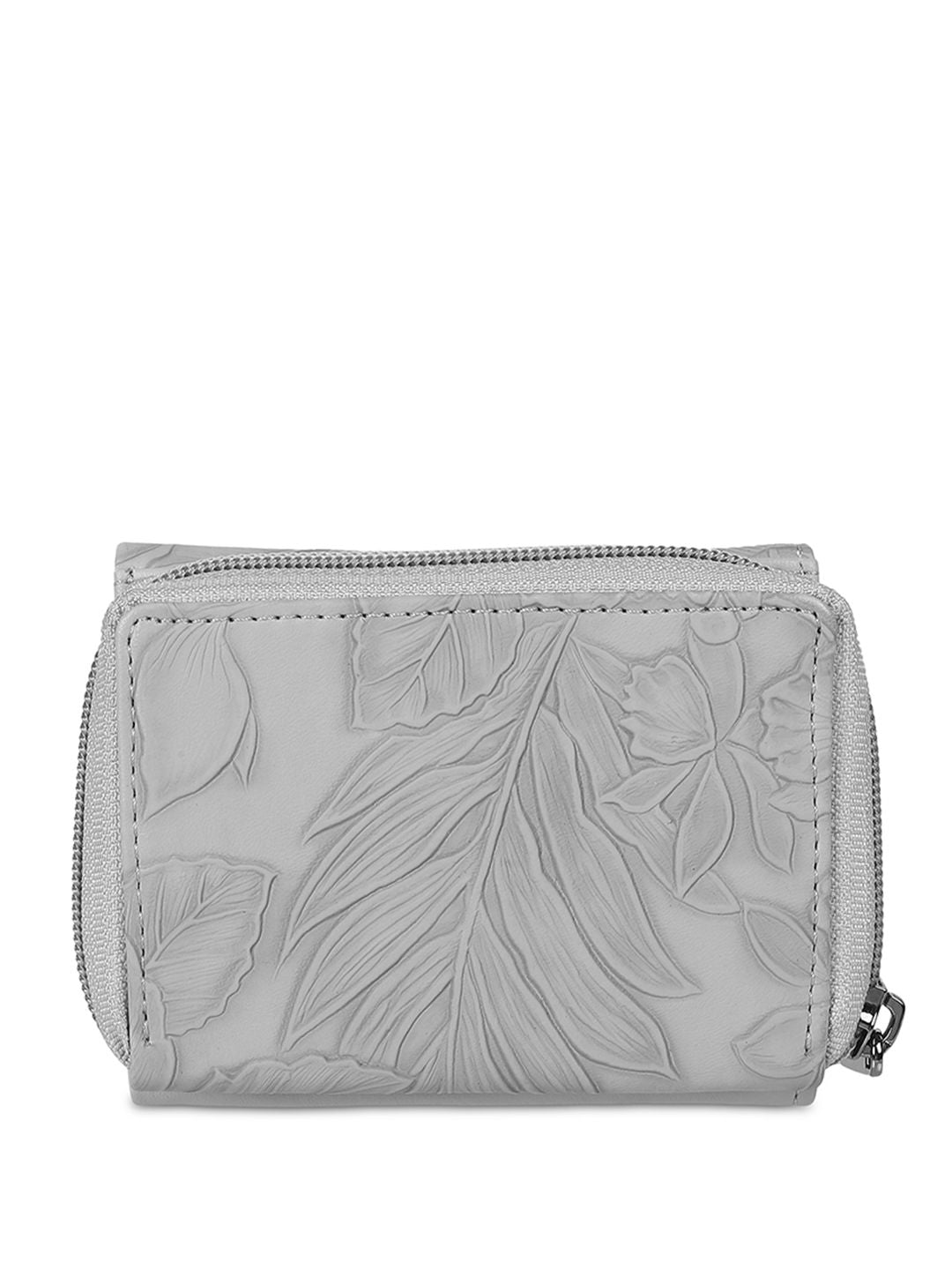 Metro Women Floral Textured Zip Around Wallet