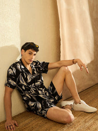 DENNISON Leaf Block Printed Oversized Co Ords Set