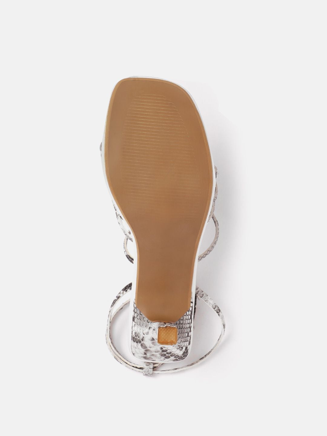 Lino Perros Snakeskin Print Strappy Slim Heels