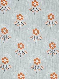 Myntra Elegant Homes Grey & Orange Floral 400 TC Single Bedsheet with 1 Pillow Covers