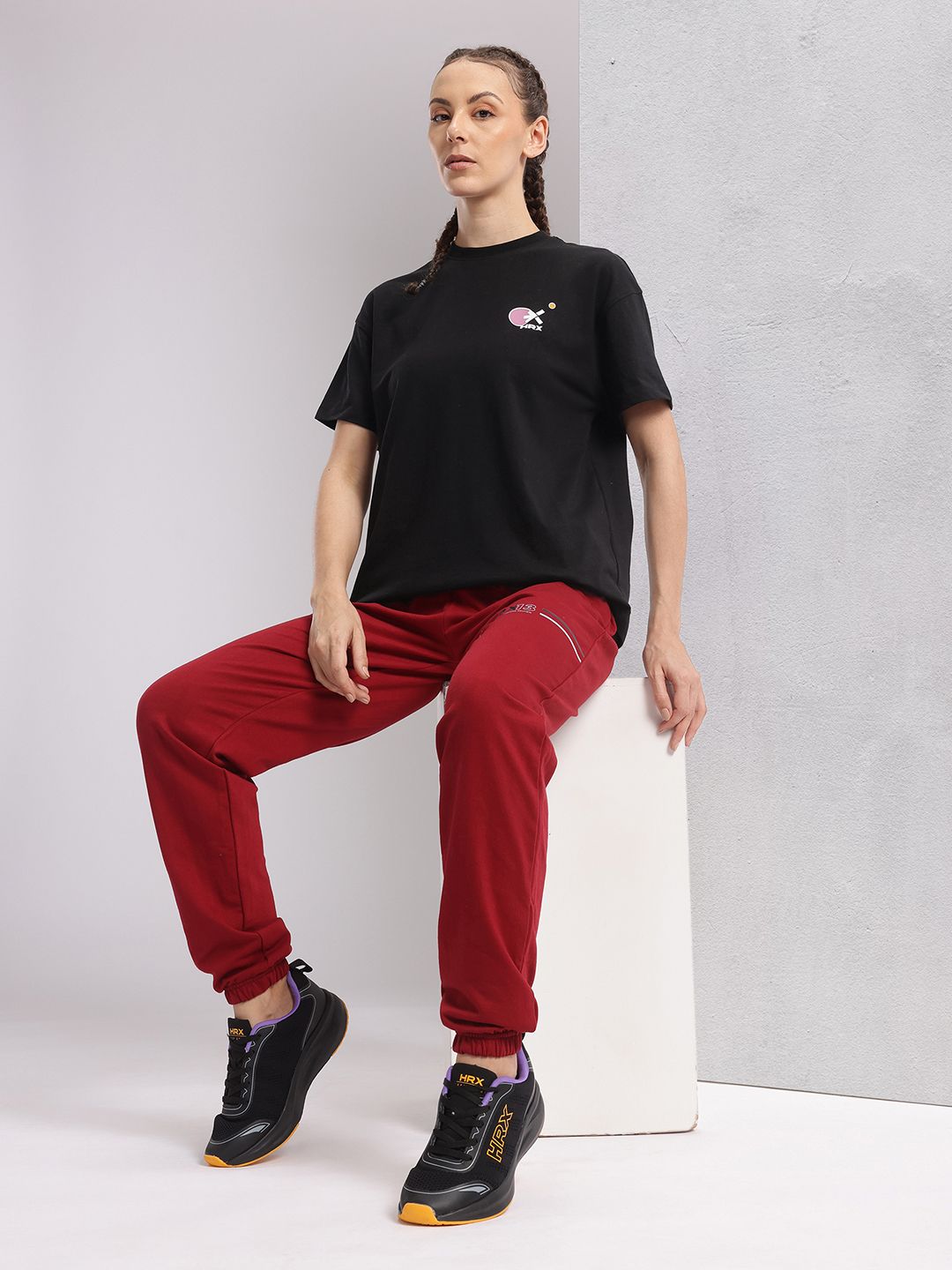 HRX by Hrithik Roshan Printed Drop-Shoulder Sleeves Relaxed Lifestyle T-shirt