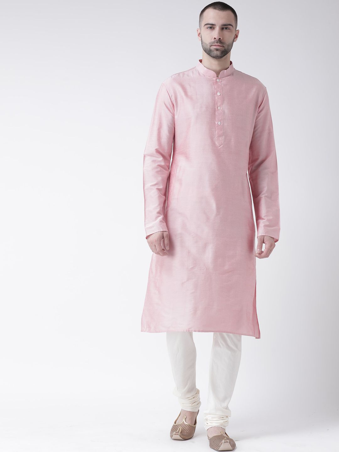 KeSah lelaki merah jambu pepejal lurus kurta