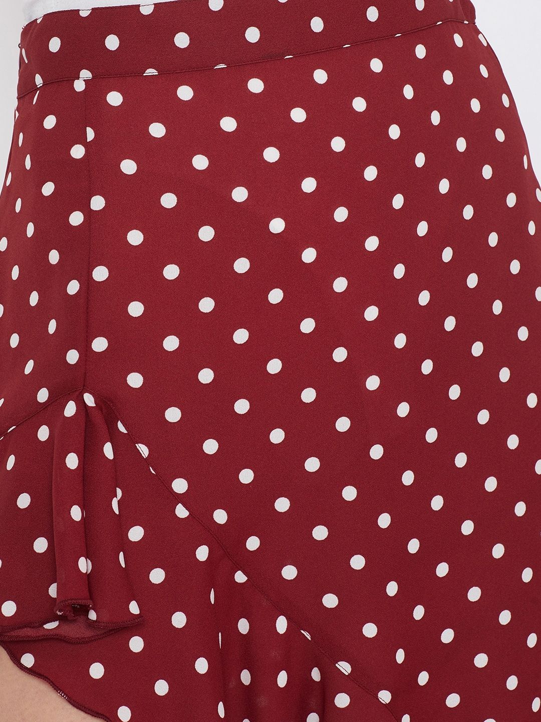 Berrylush Women Red & White Printed Above Knee-Length A-Line Skirt