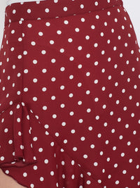 Berrylush Women Red & White Printed Above Knee-Length A-Line Skirt