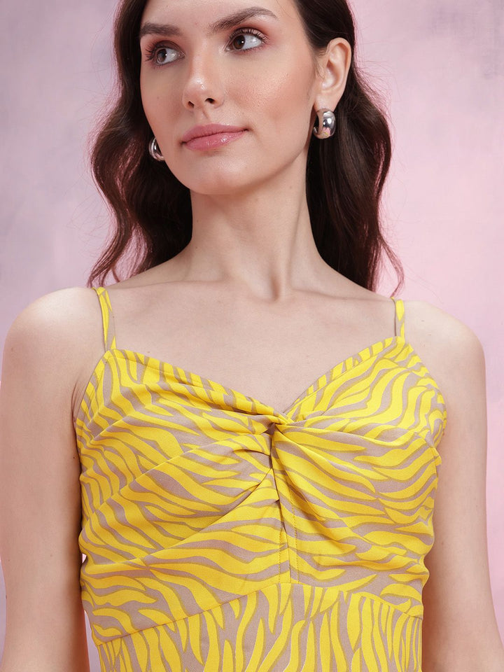 DressBerry Animal Print Twisted A-Line Dress