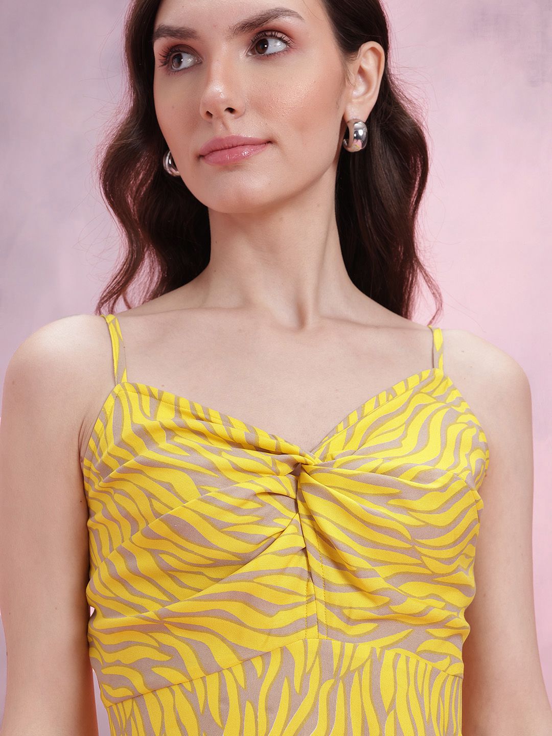 DressBerry Animal Print Twisted A-Line Dress