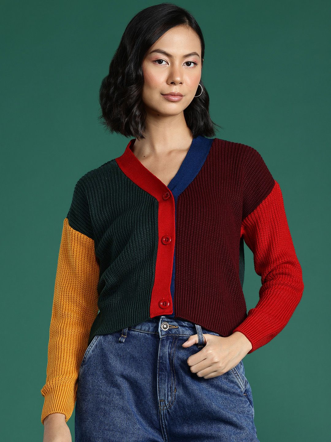 DressBerry Colourblocked Cardigan