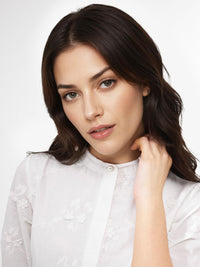 RAREISM Embroidered Mandarin Collar Maxi Dress