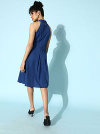 STREET 9 Women Blue Solid Waisted Dress