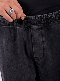 The Indian Garage Co Men Baggy Fit Cotton Elasticated Waist Jeans