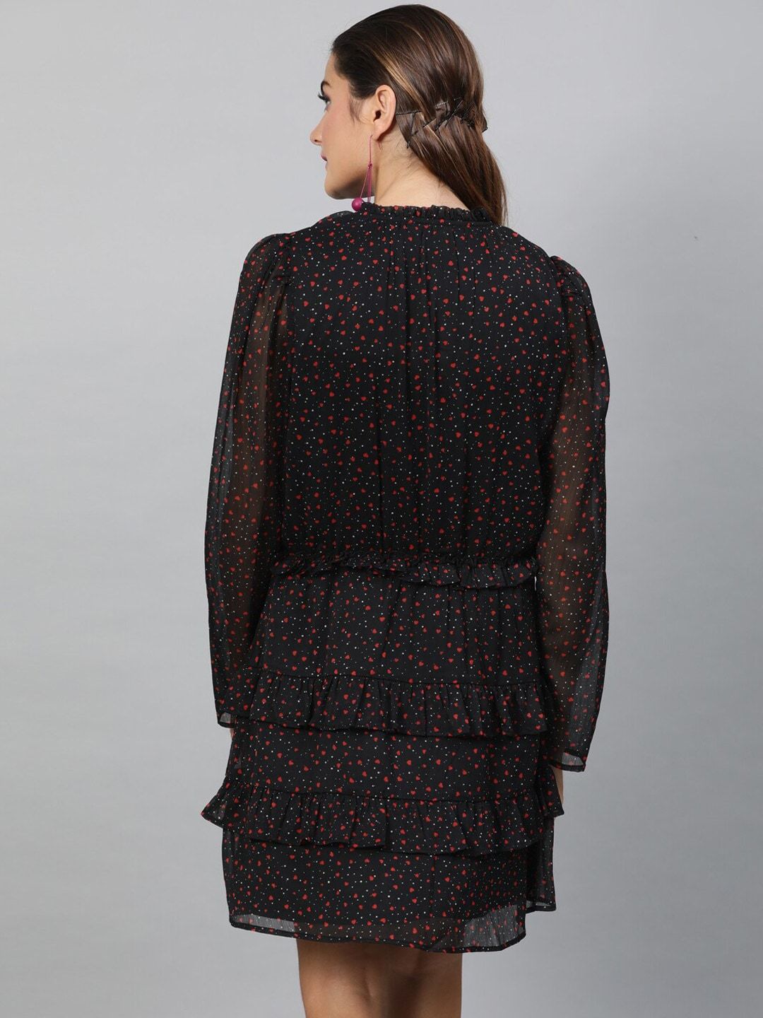 STREET 9 Women Black Printed A-Line Dress