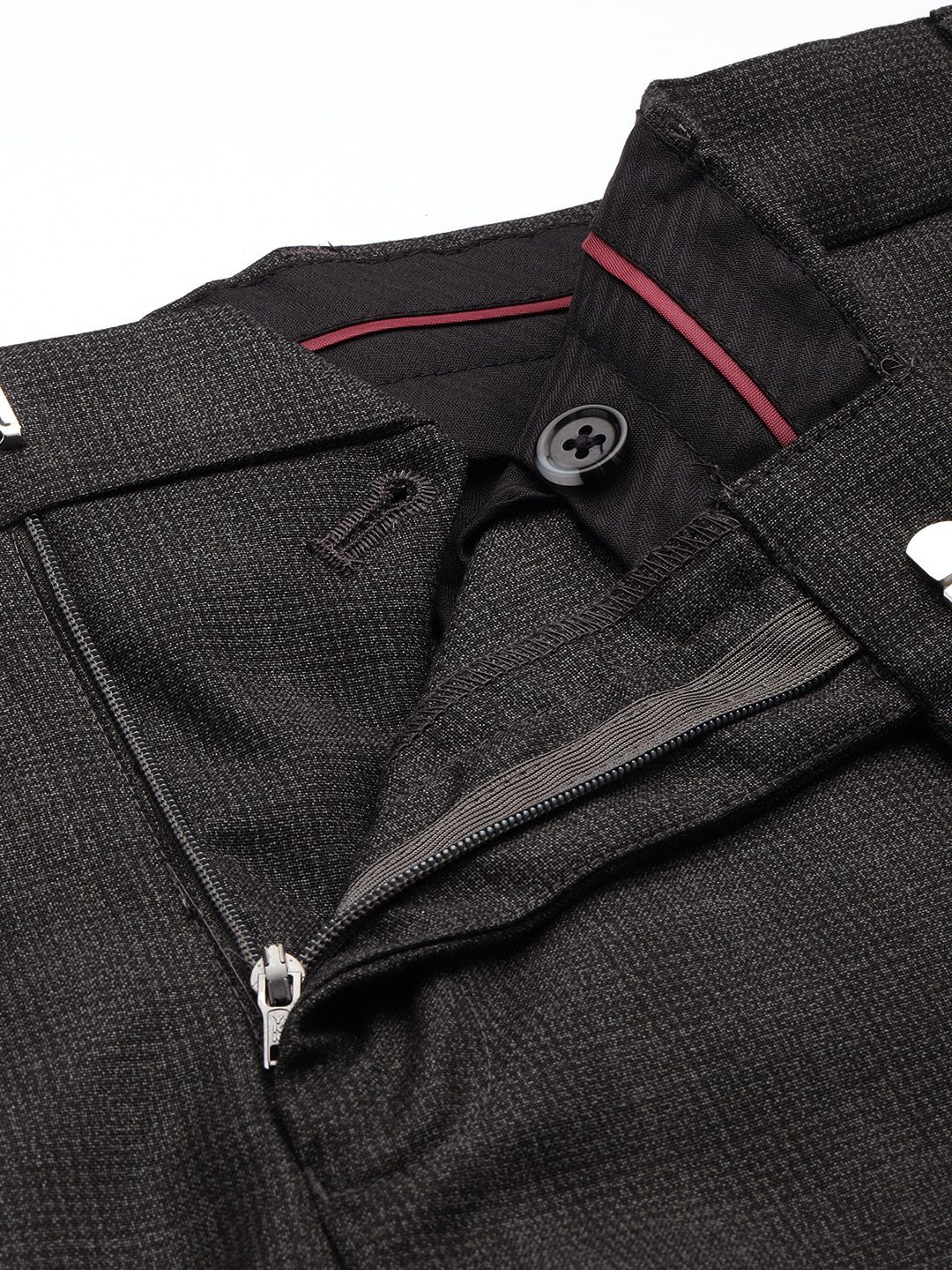 Raymond Men Checked Slim Fit Formal Trousers