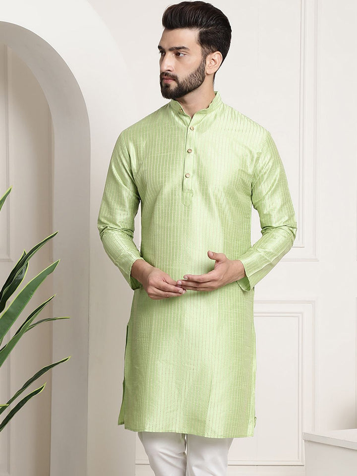 SOJANYA Men Woven Design Jacquard Straight Kurta