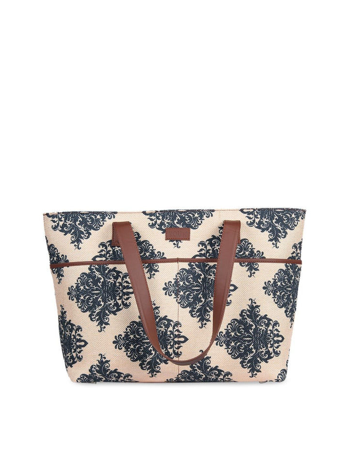 ZOUK Beige Embellished Sustainable Tote Bag