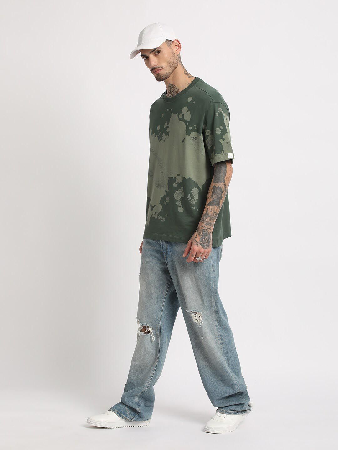 THE BEAR HOUSE Abstract Printed Regular Fit Cotton T-shirt