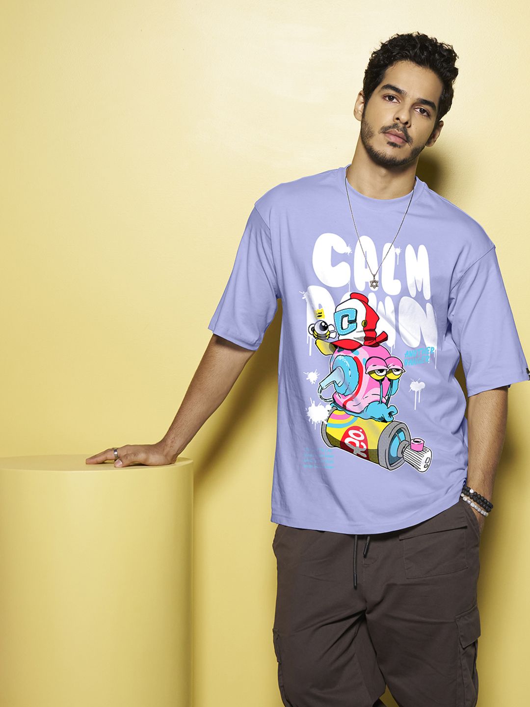 Bewakoof Calm Down Graphic Printed Oversized T-shirt