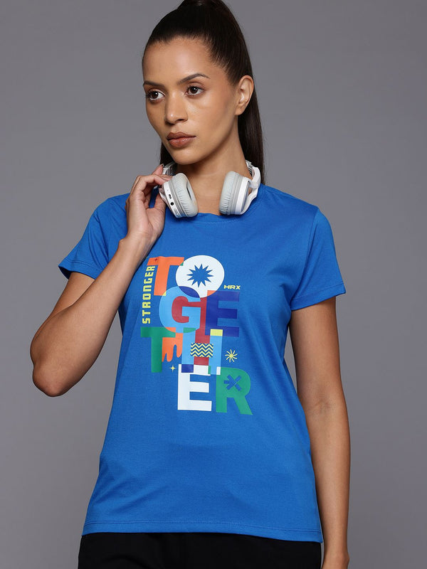 HRX oleh Hrithik Roshan Wanita Bercetak T-Shirt Gaya Hidup