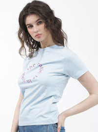 RAREISM Round Neck Short Sleeves Printed Cotton T-shirt