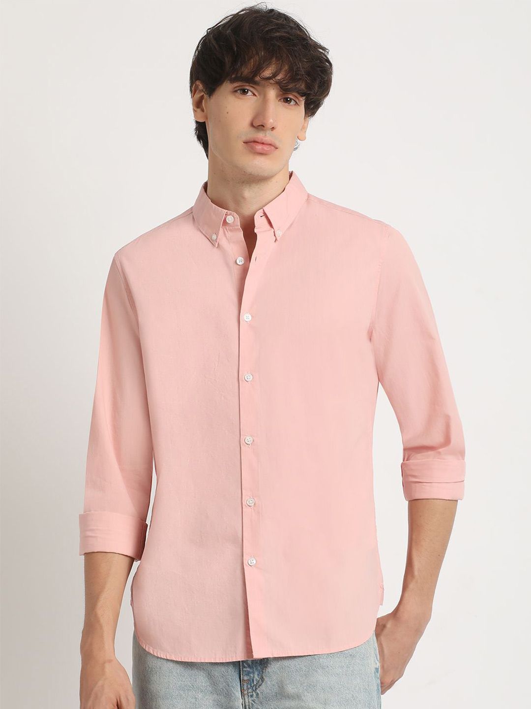 THE BEAR HOUSE Men's Solid Slim Fit Casual Shirt