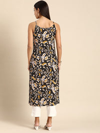 Anouk Women Black & White Ethnic Motifs Printed Pure Cotton Kurta