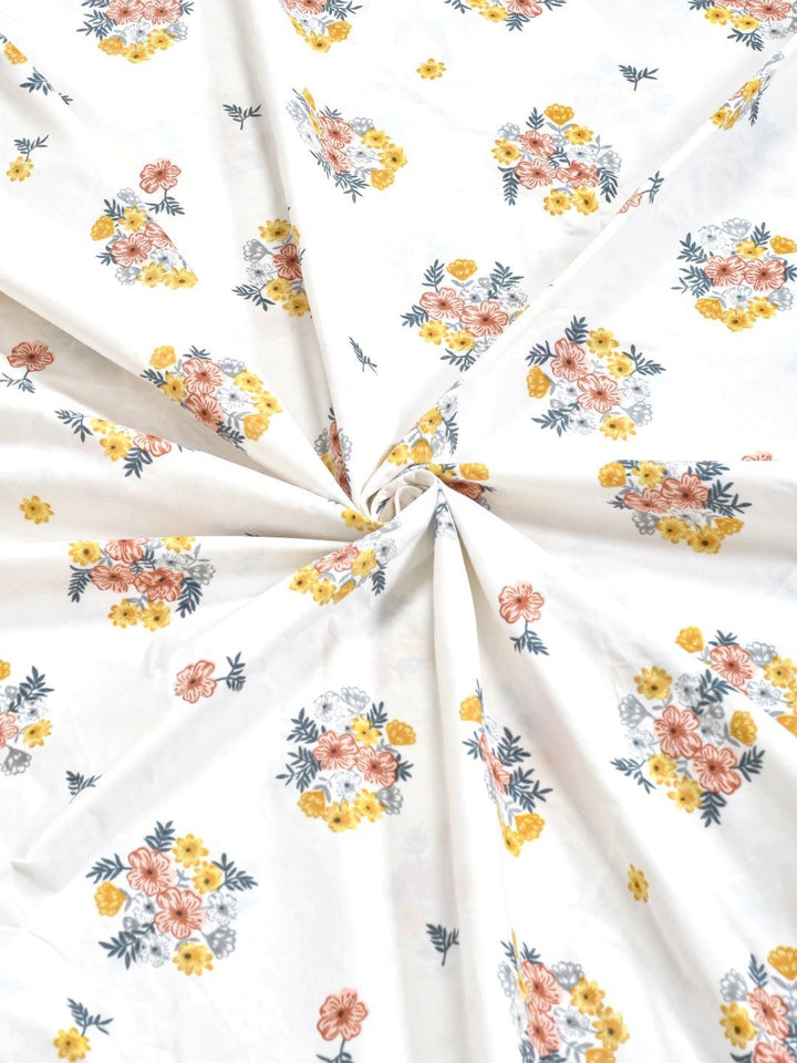KLOTTHE Bercetak Berwarna Krim Cadar 300 TC King Dengan 2 Sarung Bantal - 2.50 x 2.25 m