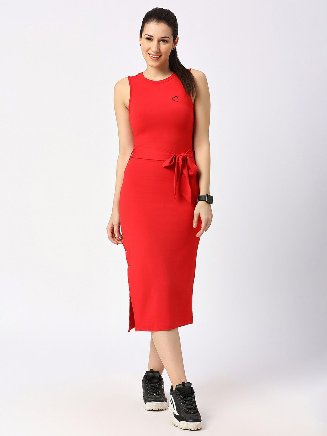 Being Human Round Neck Sleeveless Sheath Midi Dress