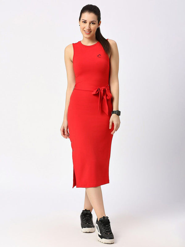 Being Human Round Neck Sleeveless Sheath Midi Dress