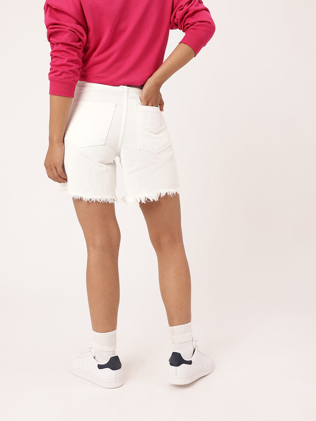 DressBerry Women City Cool Frayed Denim Shorts