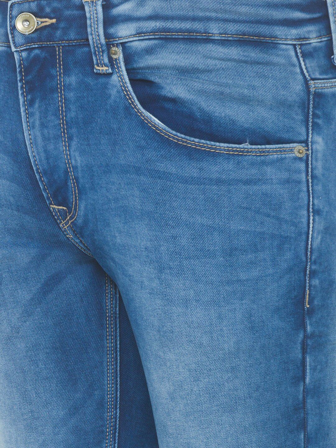SPYKAR Men Blue Skinny Fit Low-Rise Pure Cotton Heavy Fade Jeans
