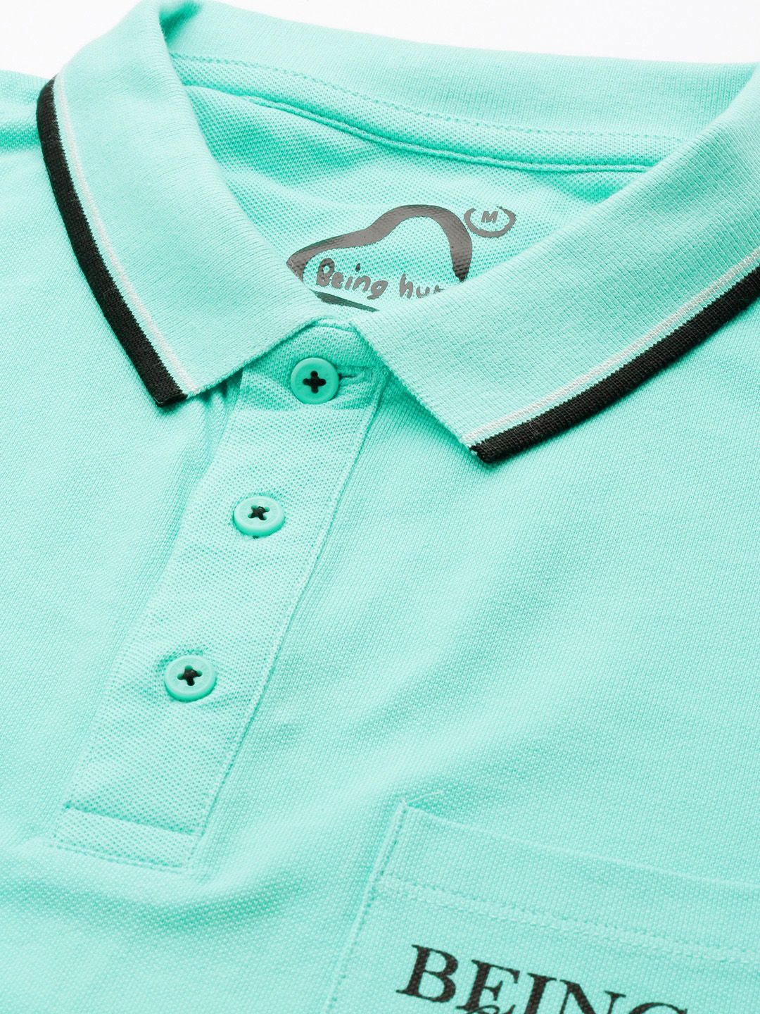 Being Human Polo Collar Pure Cotton T-shirt with Pocket