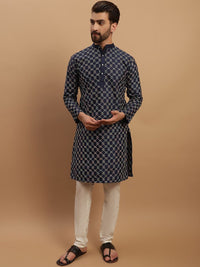 SOJANYA Geometric Embroidered Regular Kurta with Churidar & Embroidered Nehru Jacket
