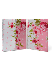 KLOTTHE Floral Print 300 TC Fitted Double King Bedsheet with 2 Pillow Covers