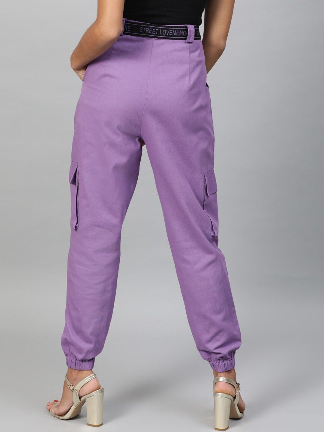 STREET 9 Women Lavender Regular Fit Solid Joggers