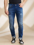 Being Human Men Slim Fit Mildly Distressed Light Fade Jeans
