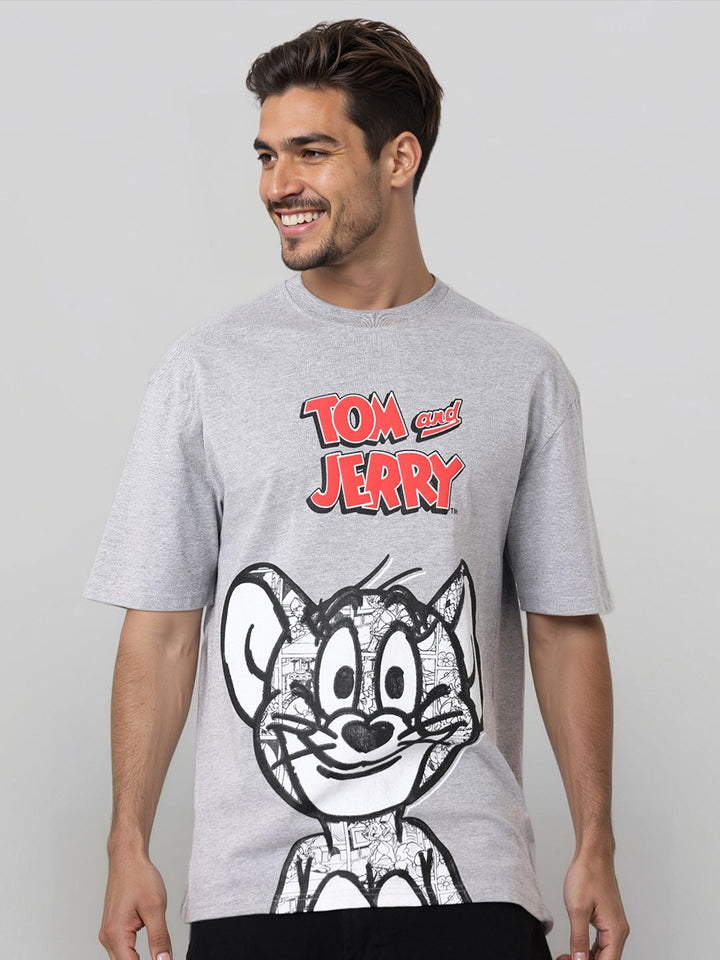 The Indian Garage Co Men Printed Raw Edge Boxy T-shirt
