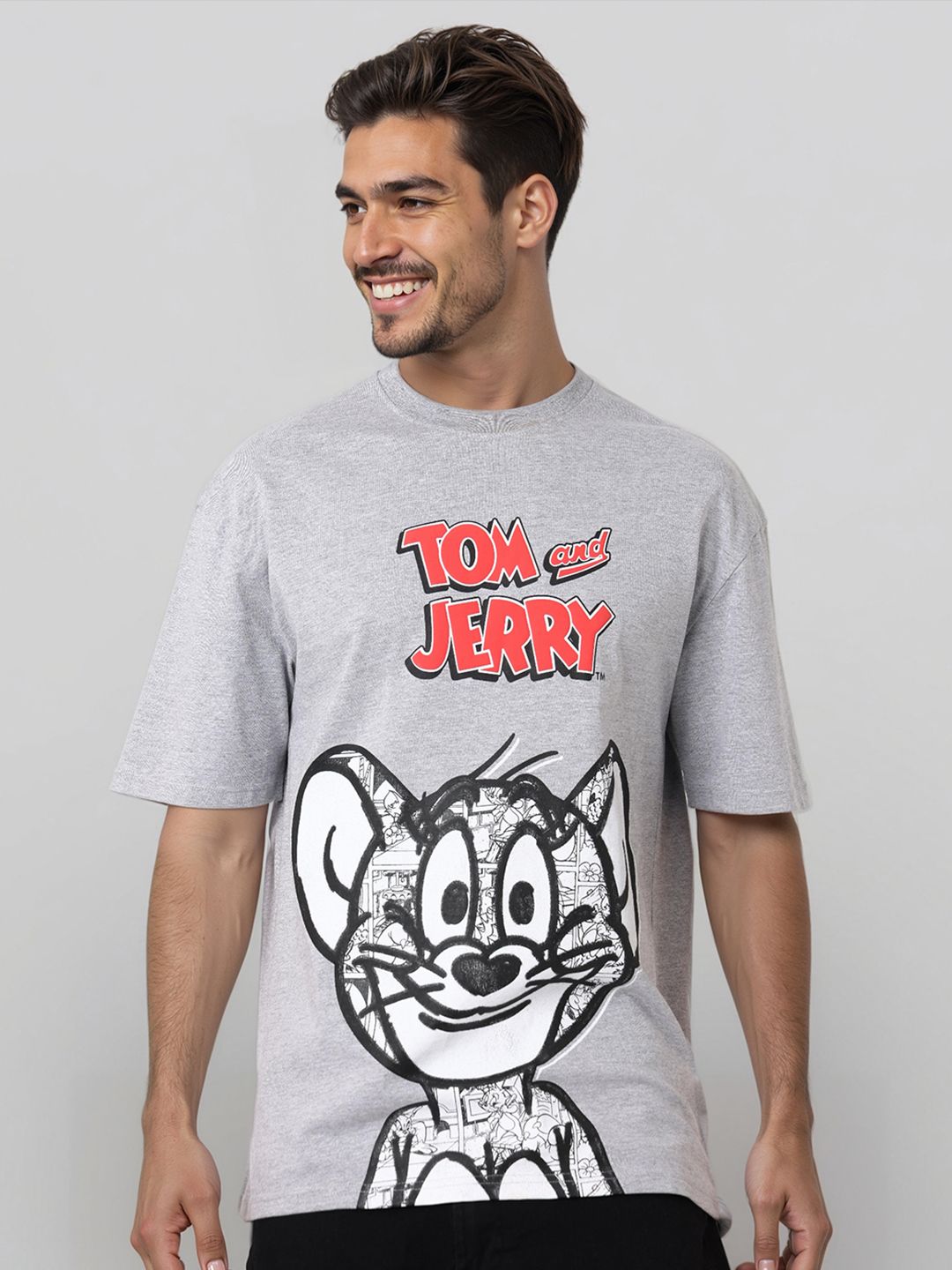 The Indian Garage Co Men Printed Raw Edge Boxy T-shirt