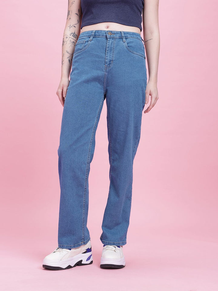 DressBerry Women Straight Fit High-Rise Stretchable Jeans